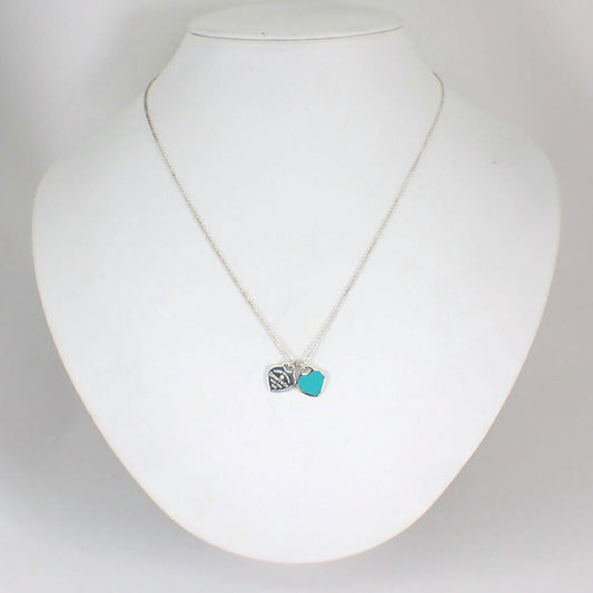 【中古】TIFFANY/ティファニー 925 リターントゥ ダブルハートタグ 1pダイヤモンド ペンダント/j211-3