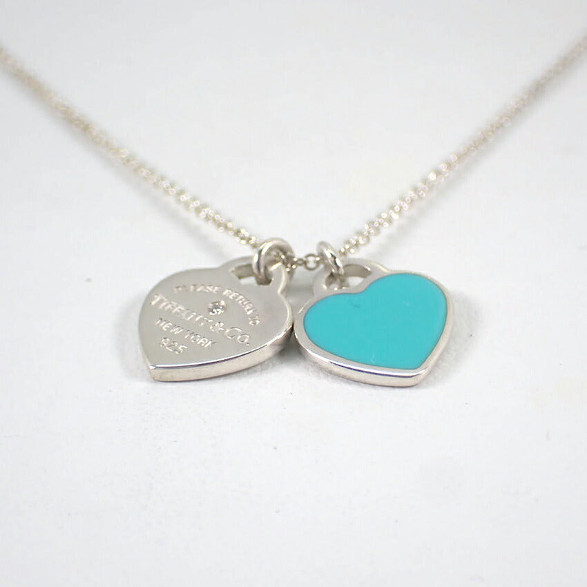 【中古】TIFFANY/ティファニー 925 リターントゥ ダブルハートタグ 1pダイヤモンド ペンダント/j211-3