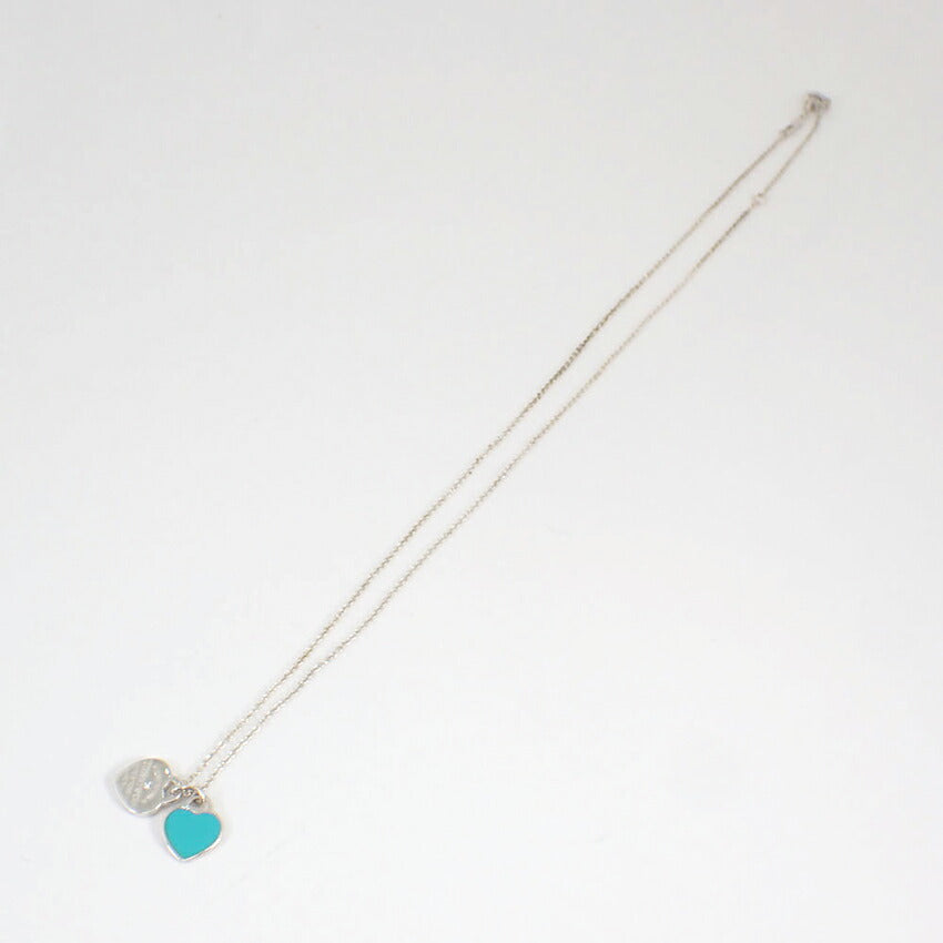 【中古】TIFFANY/ティファニー 925 リターントゥ ダブルハートタグ 1pダイヤモンド ペンダント/j211-3
