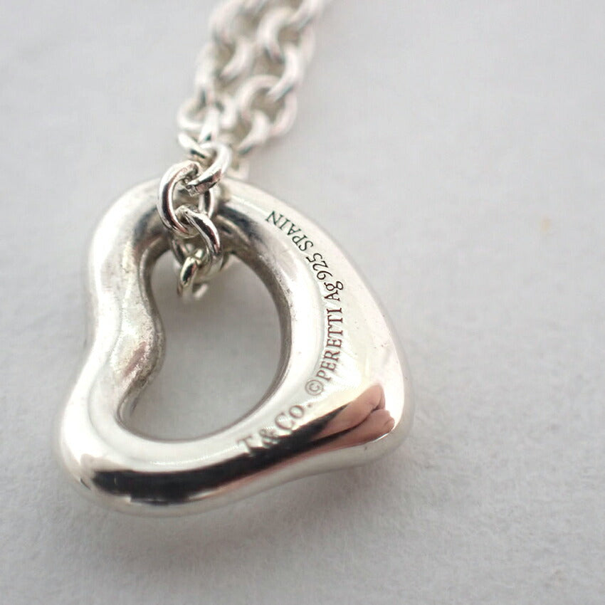 【中古】TIFFANY/ティファニー 925 オープンハート ペンダント/ネックレス/j211-4