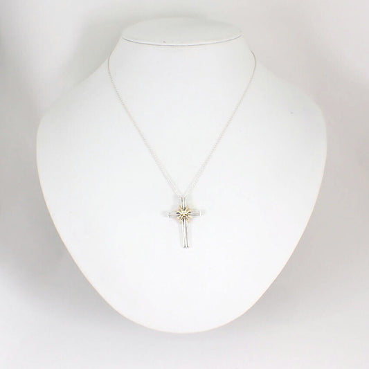 【中古】TIFFANY/ティファニー 925/750 シグネチャー クロス ペンダント/ネックレス/j211-5