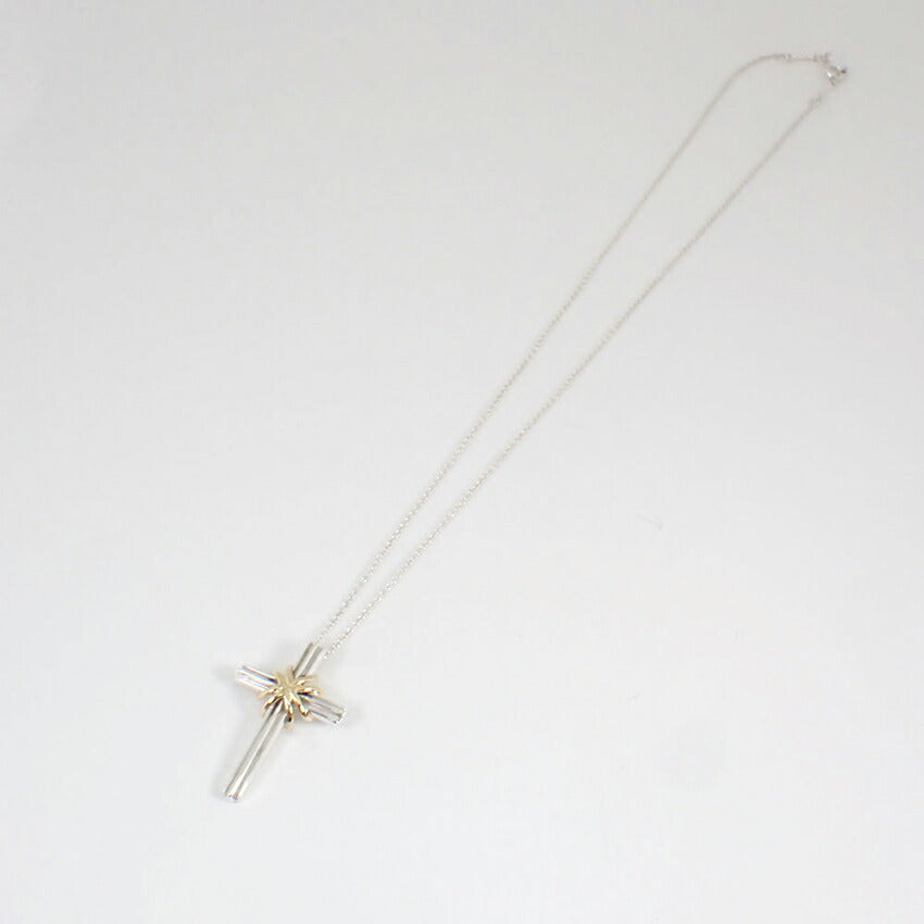 【中古】TIFFANY/ティファニー 925/750 シグネチャー クロス ペンダント/ネックレス/j211-5