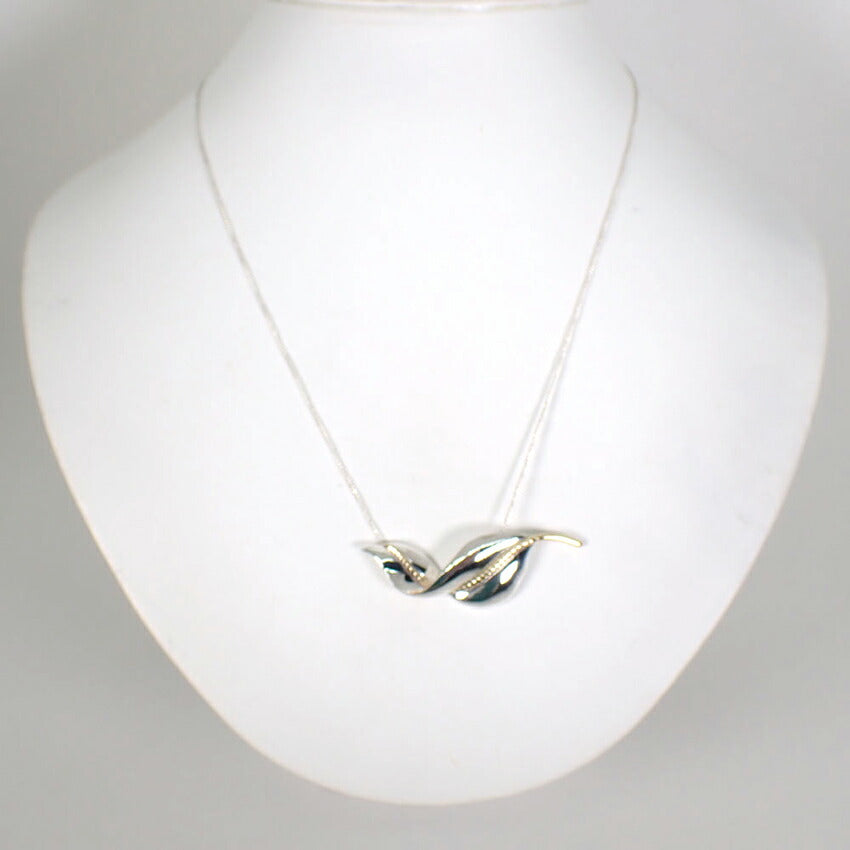 【中古】TIFFANY/ティファニー 925 750 リーフ ペンダント/ネックレス/j213-35