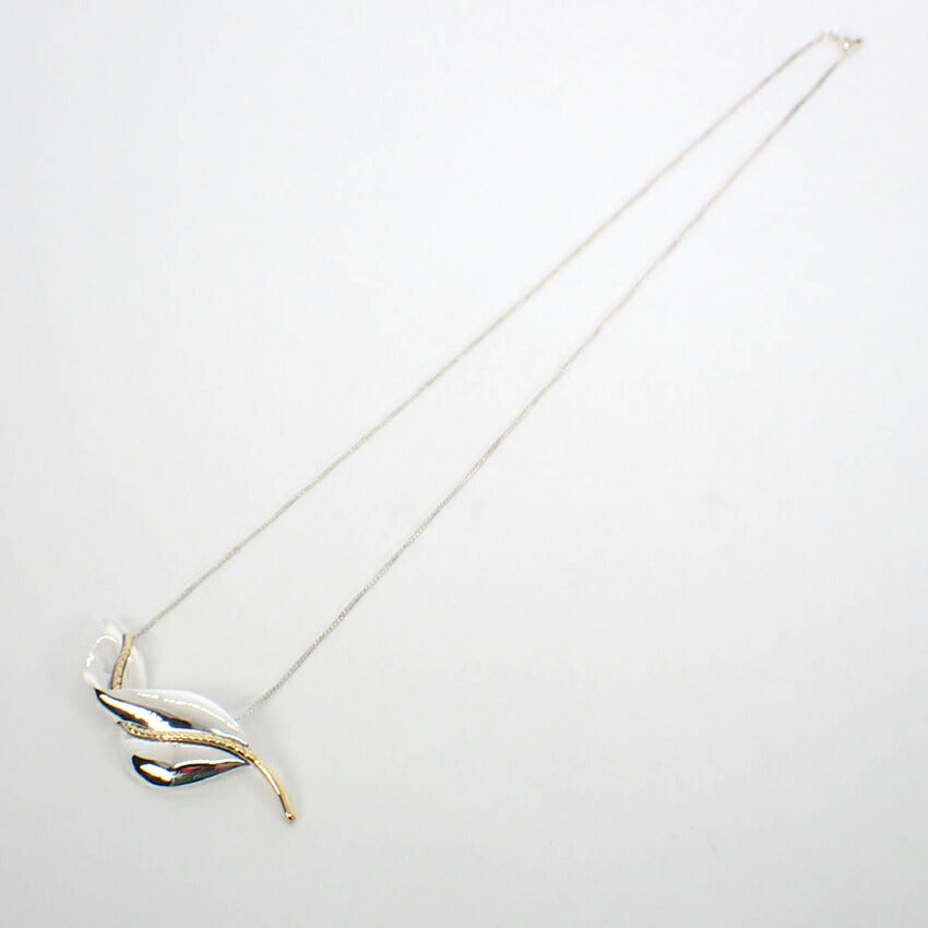 【中古】TIFFANY/ティファニー 925 750 リーフ ペンダント/ネックレス/j213-35