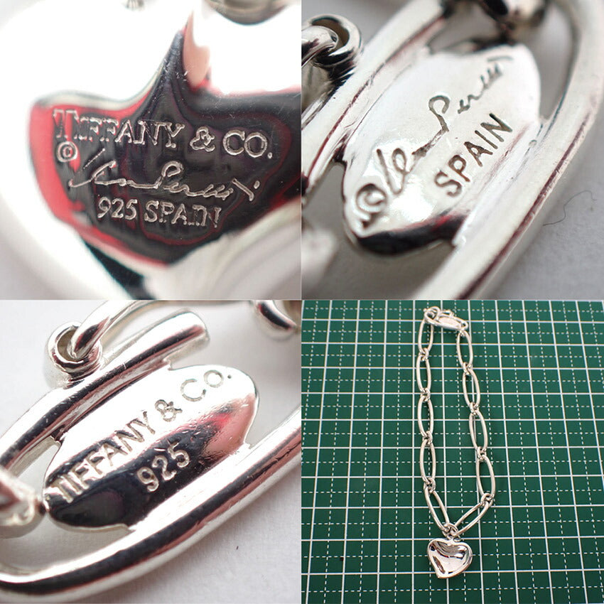 【中古】TIFFANY/ティファニー 925 カーブドハート リンクブレスレット/j213-38