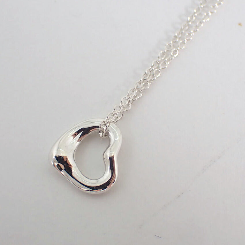 【中古】TIFFANY/ティファニー 925 オープンハート ペンダント/ネックレス/j214-2