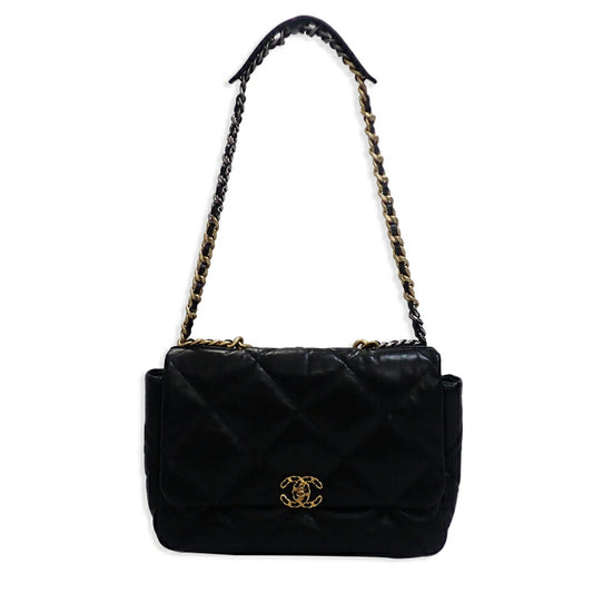 【中古】CHANEL/シャネル/CHANEL19/マトラッセ/ラムスキン/ブラック/チェーンショルダー/バッグ/j214-5