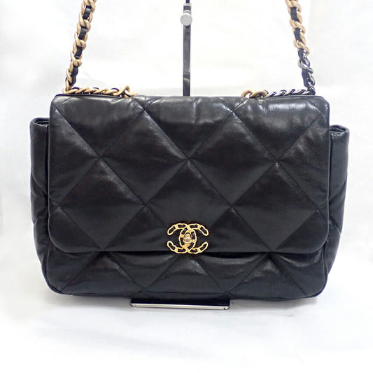 【中古】CHANEL/シャネル/CHANEL19/マトラッセ/ラムスキン/ブラック/チェーンショルダー/バッグ/j214-5
