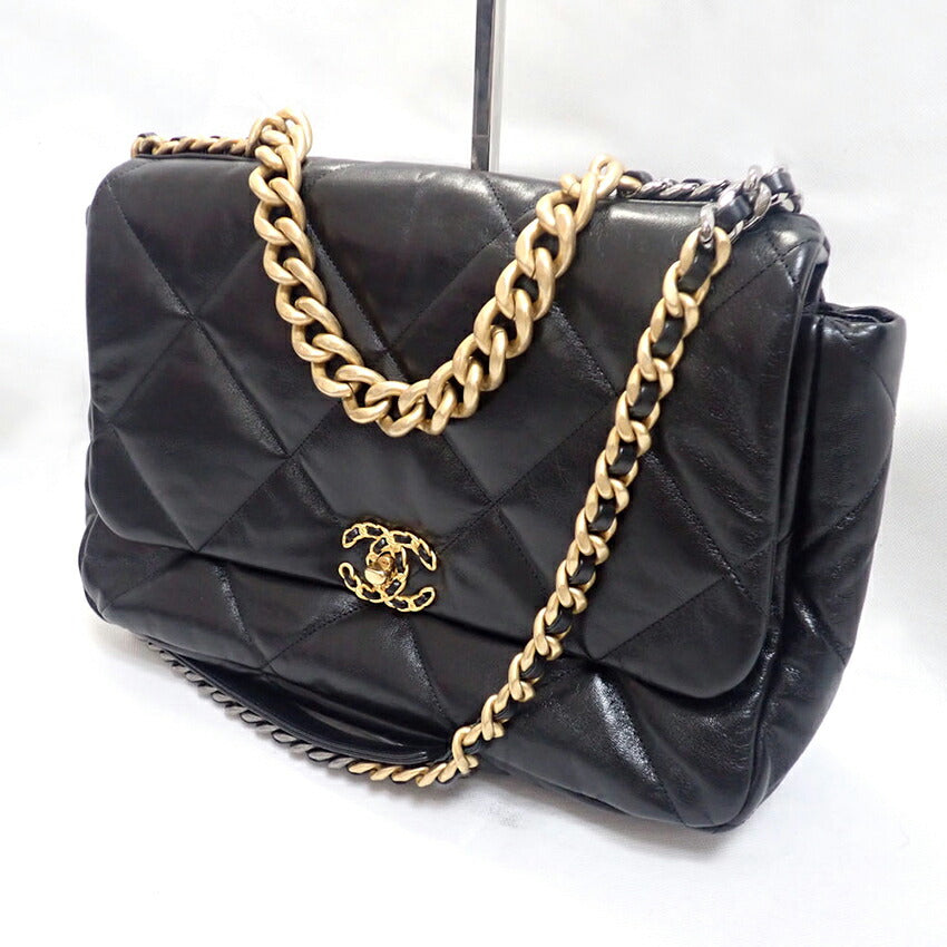 【中古】CHANEL/シャネル/CHANEL19/マトラッセ/ラムスキン/ブラック/チェーンショルダー/バッグ/j214-5