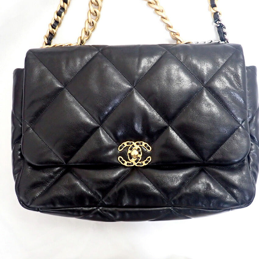 【中古】CHANEL/シャネル/CHANEL19/マトラッセ/ラムスキン/ブラック/チェーンショルダー/バッグ/j214-5