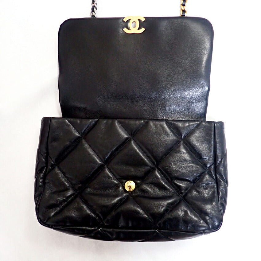 【中古】CHANEL/シャネル/CHANEL19/マトラッセ/ラムスキン/ブラック/チェーンショルダー/バッグ/j214-5