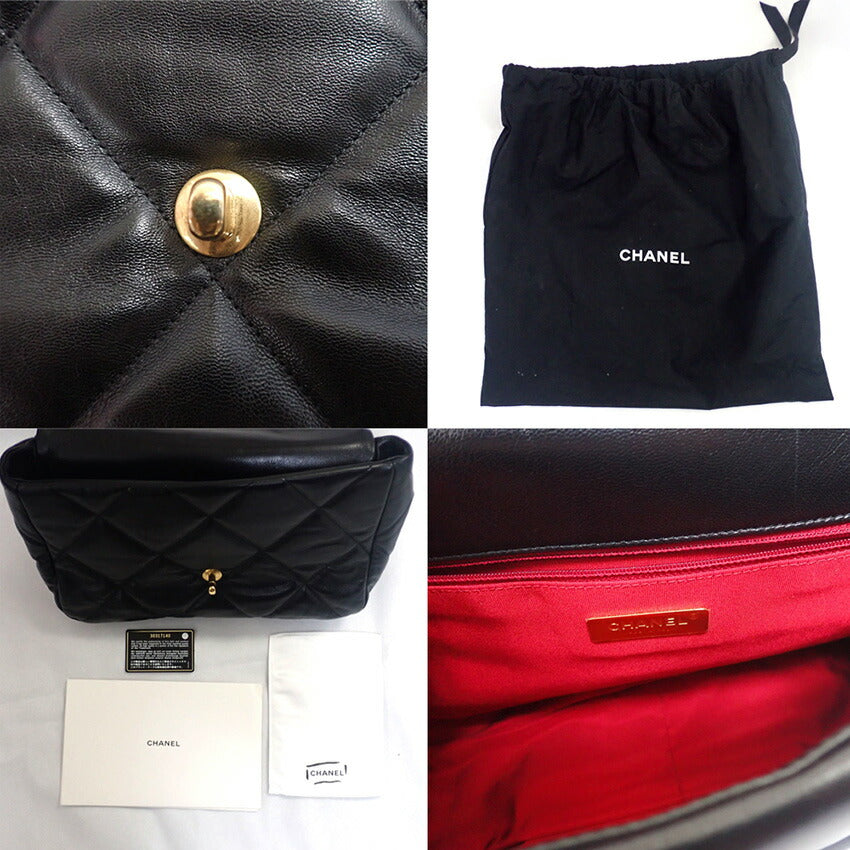 【中古】CHANEL/シャネル/CHANEL19/マトラッセ/ラムスキン/ブラック/チェーンショルダー/バッグ/j214-5