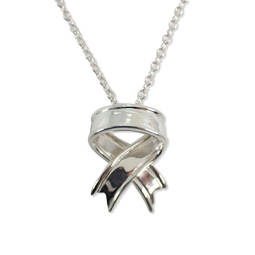 【中古】TIFFANY/ティファニー 925 リボンモチーフ ネックレス/ペンダント/j214-9