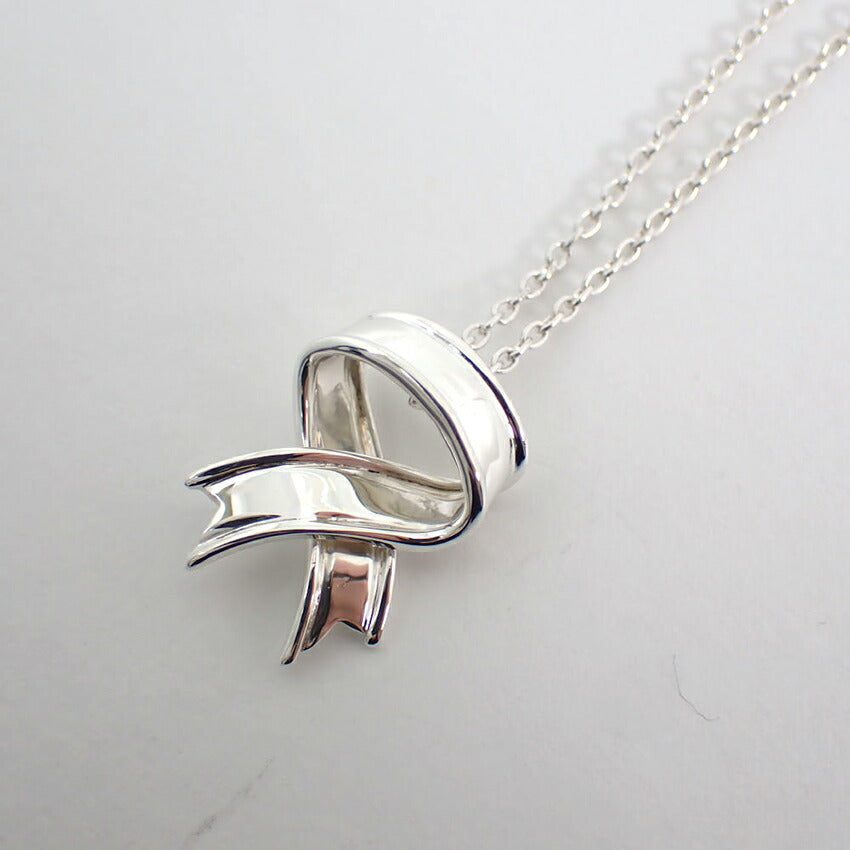 【中古】TIFFANY/ティファニー 925 リボンモチーフ ネックレス/ペンダント/j214-9