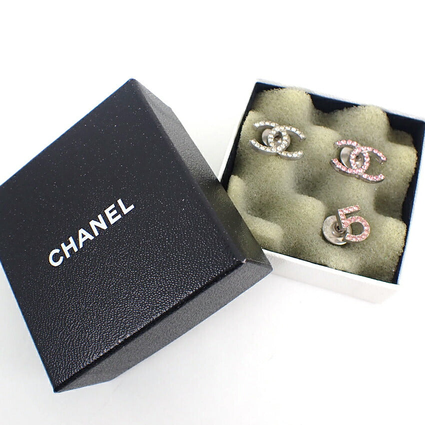 【中古】CHANEL/シャネル ココマーク ラインストーン ピンブローチ 3点セット/j216-8