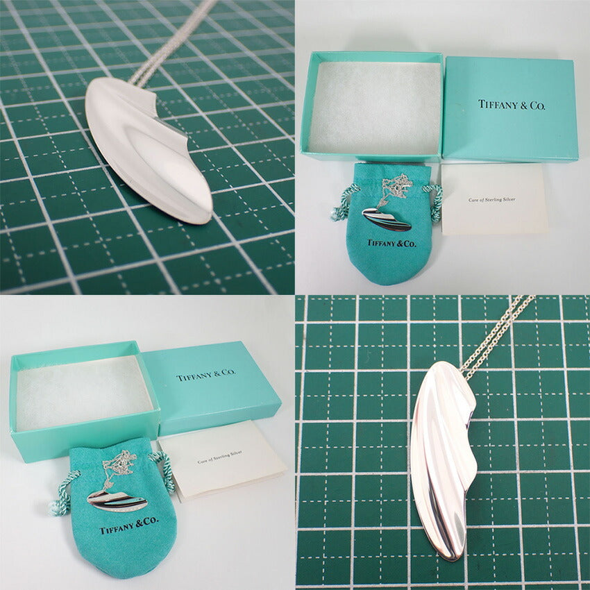 【中古】TIFFANY/ティファニー 925 エルサペレッティ フェザー ペンダント/ネックレス/j218-15