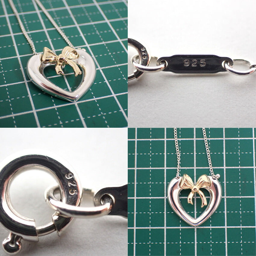 【中古】TIFFANY/ティファニー 925/750 ハートリボン ペンダント/ネックレス/j218-2