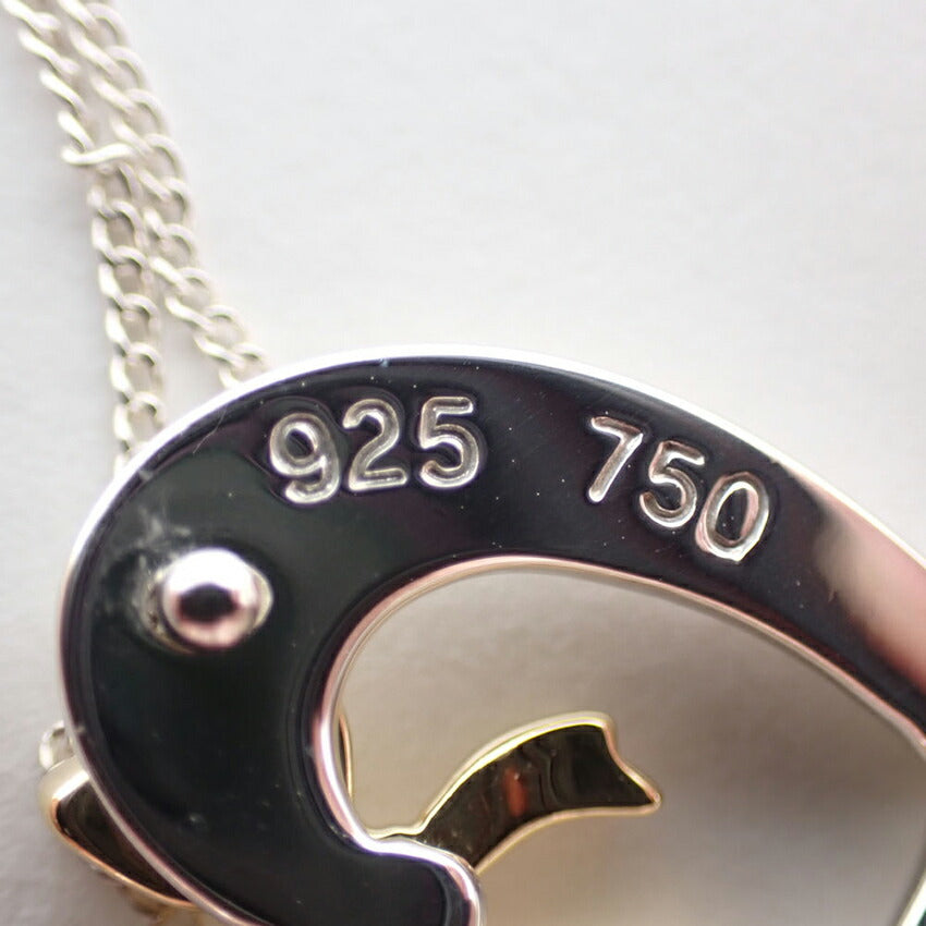 【中古】TIFFANY/ティファニー 925/750 ハートリボン ペンダント/ネックレス/j218-2