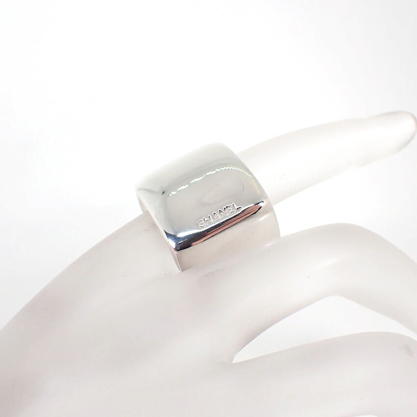 【中古】CHANEL/シャネル 925 ロゴ スクエア ワイド リング /15号/j218-7