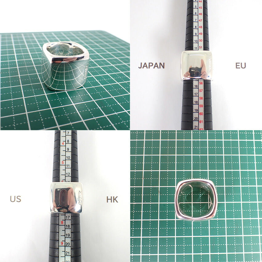【中古】CHANEL/シャネル 925 ロゴ スクエア ワイド リング /15号/j218-7