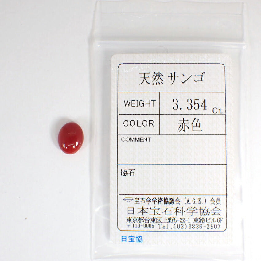 【中古】天然サンゴ ルース 3.354ct/j219-1