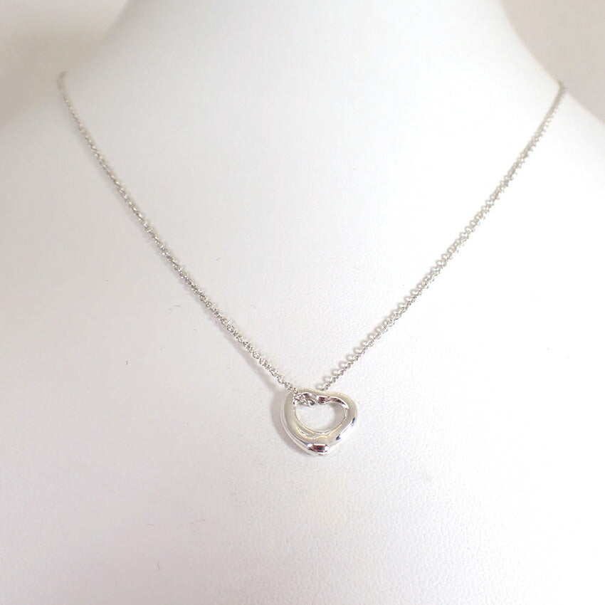 【中古】TIFFANY/ティファニー 925 オープンハート ペンダント/ネックレス/j220-4