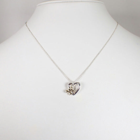 【中古】TIFFANY/ティファニー 925/750 ハートリボン  ペンダント/ネックレス/j220-5