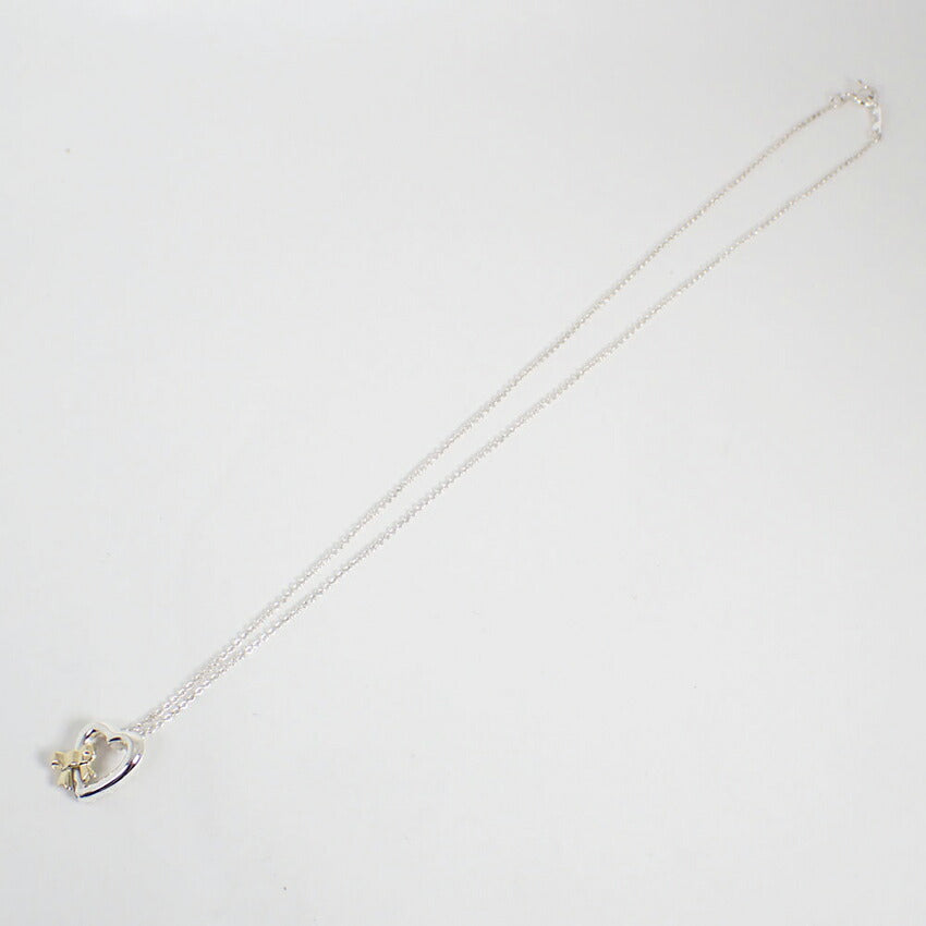 【中古】TIFFANY/ティファニー 925/750 ハートリボン  ペンダント/ネックレス/j220-5