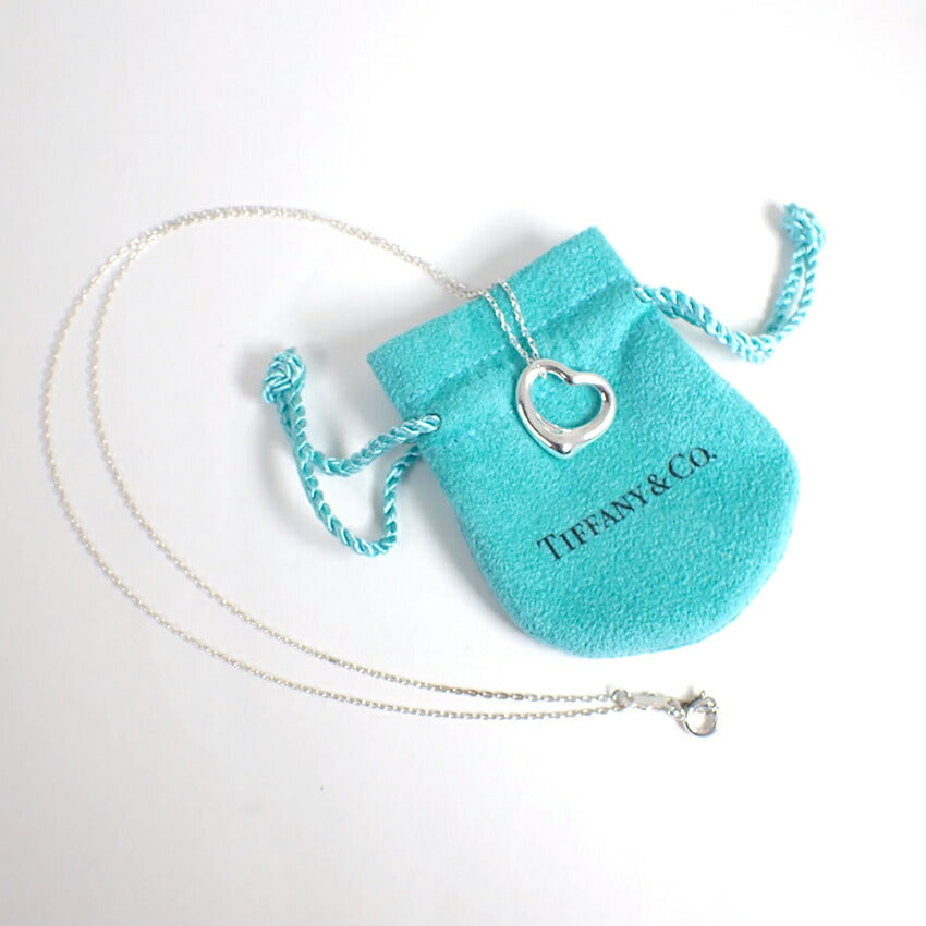 【中古】TIFFANY/ティファニー 925 オープンハート ペンダント/ネックレス/j221-4