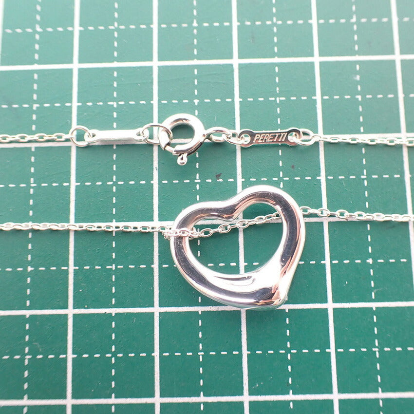 【中古】TIFFANY/ティファニー 925 オープンハート ペンダント/ネックレス/j221-4