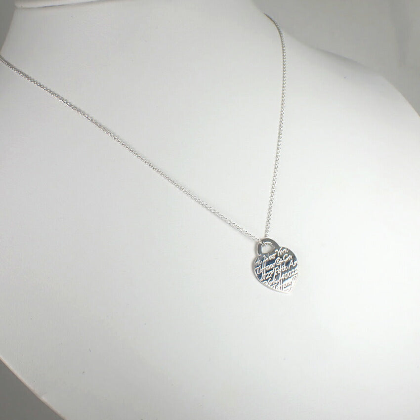 【中古】TIFFANY/ティファニー 925 ノーツハート ペンダント/ネックレス/j221-7