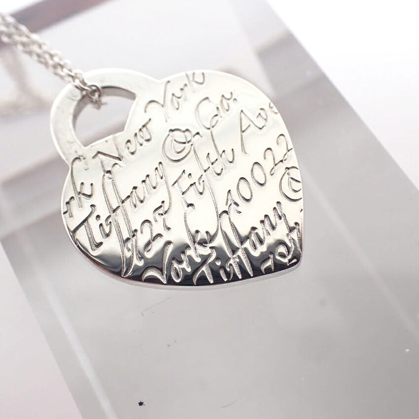 【中古】TIFFANY/ティファニー 925 ノーツハート ペンダント/ネックレス/j221-7