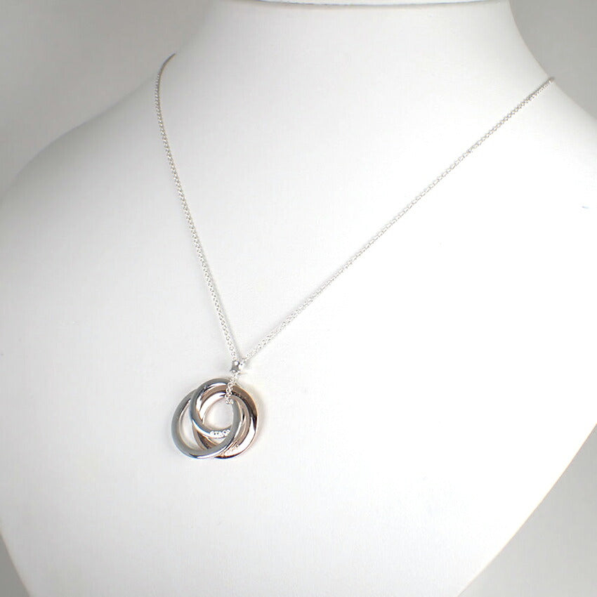 【中古】TIFFANY/ティファニー 925/メタル 1837 インターロッキング サークル ネックレス/j221-9