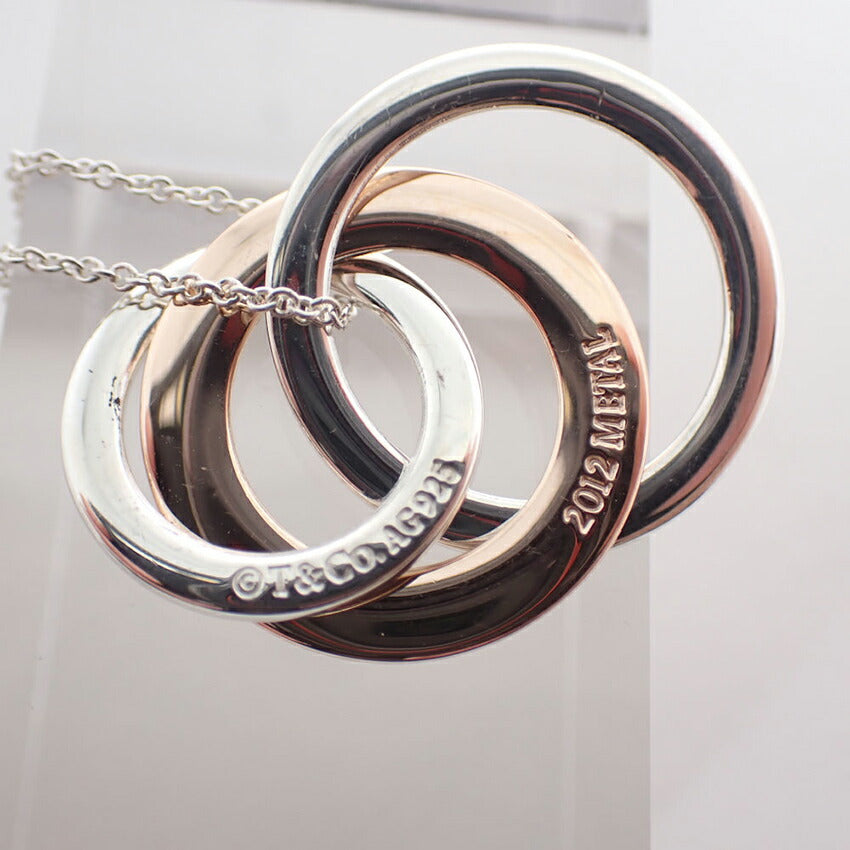 【中古】TIFFANY/ティファニー 925/メタル 1837 インターロッキング サークル ネックレス/j221-9
