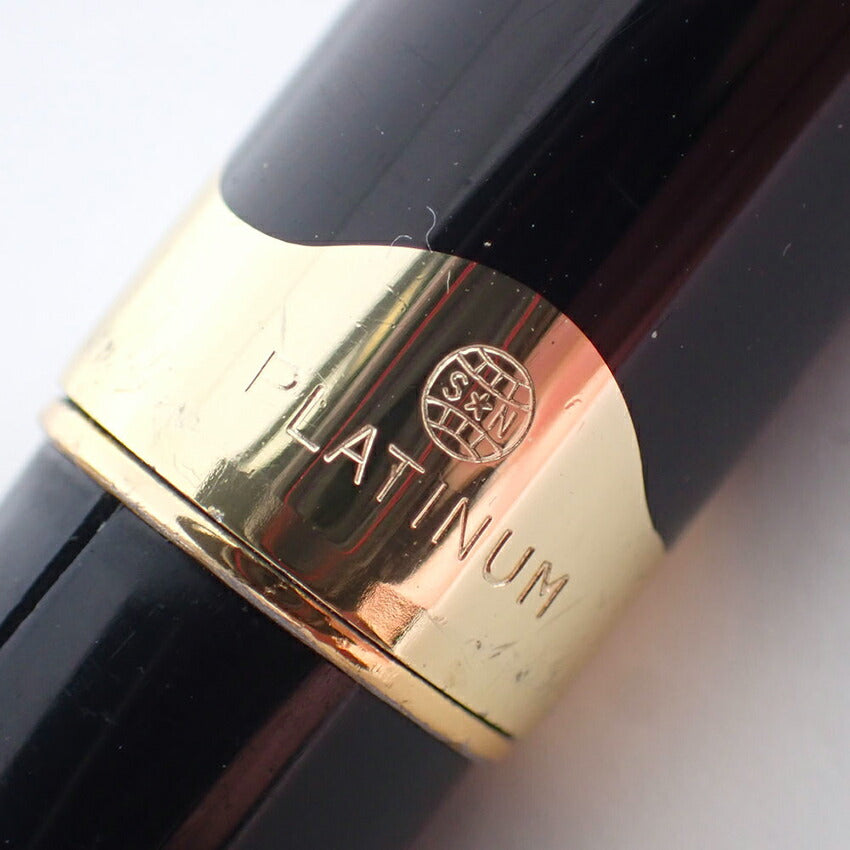 PLATINUM/プラチナ 万年筆　樹脂×ペン先18K　ブラック×ゴールド/j225-7