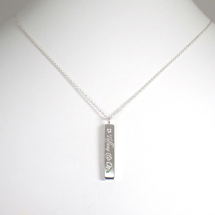 【中古】TIFFANY/ティファニー 925 ダイヤ/1pc ロゴバー ペンダント/j226-2