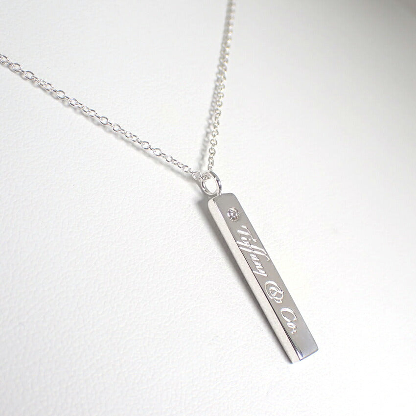 【中古】TIFFANY/ティファニー 925 ダイヤ/1pc ロゴバー ペンダント/j226-2