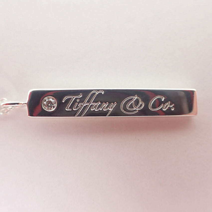 【中古】TIFFANY/ティファニー 925 ダイヤ/1pc ロゴバー ペンダント/j226-2