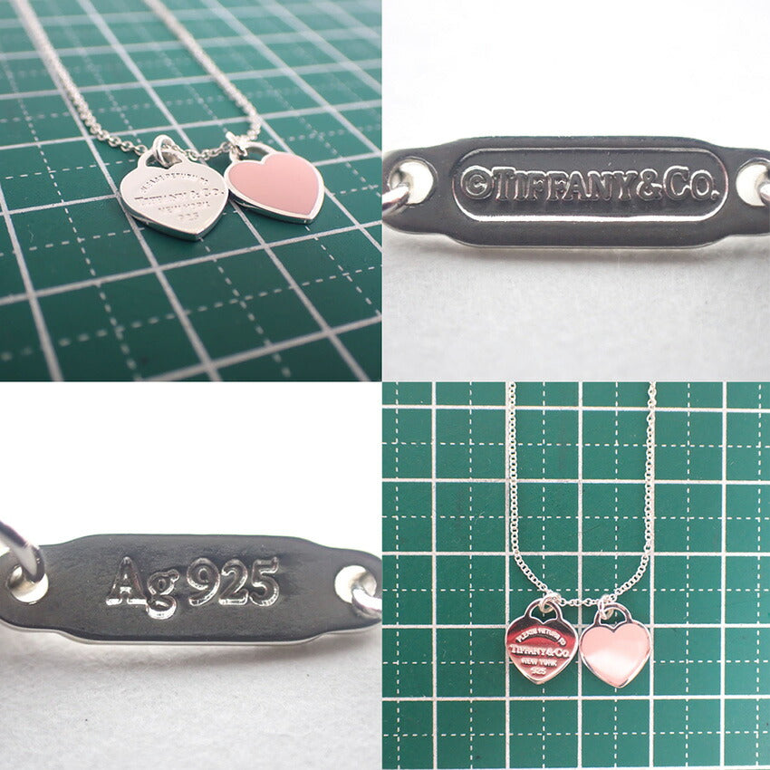 【中古】TIFFANY/ティファニー 925 リターントゥ ダブルハートタグ ピンク ネックレス/j226-3