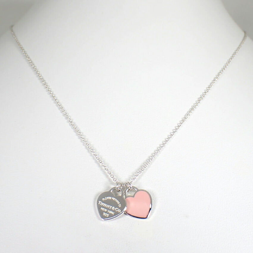【中古】TIFFANY/ティファニー 925 リターントゥ ダブルハートタグ ピンク ネックレス/j226-3