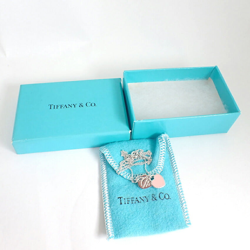 【中古】TIFFANY/ティファニー 925 リターントゥ ダブルハートタグ ピンク ネックレス/j226-3
