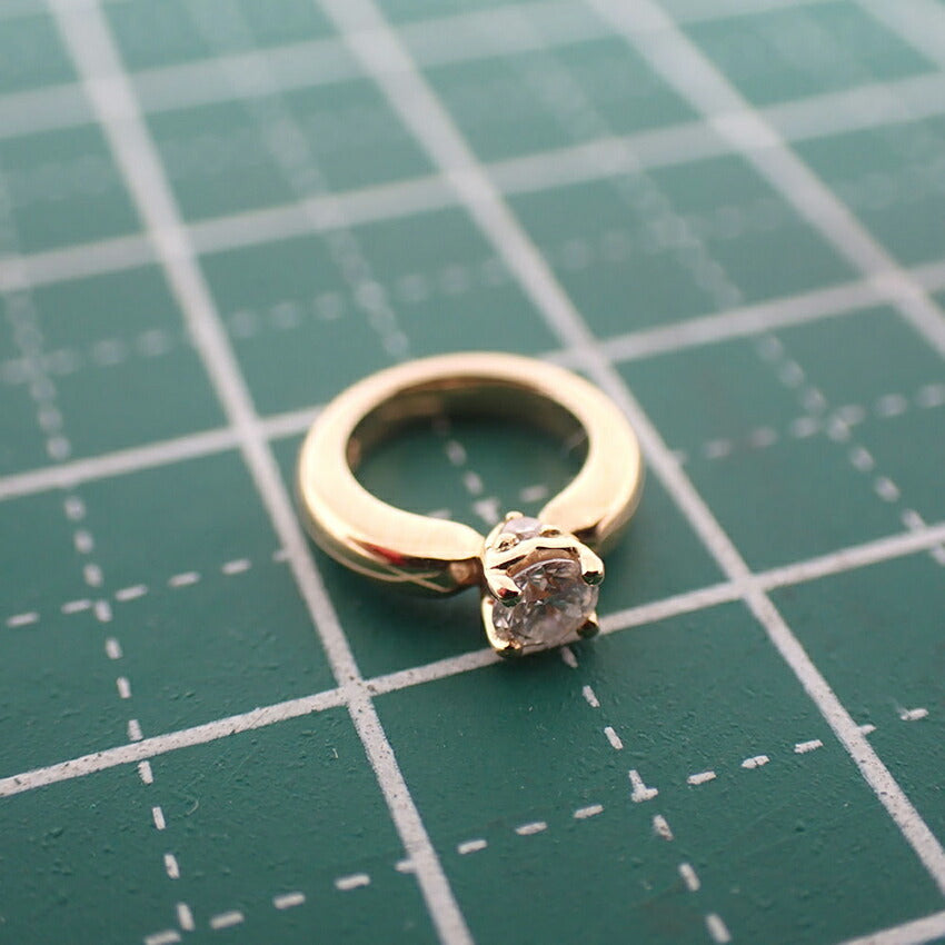 【中古】4℃ K18PG ダイヤモンド ベビーリング チャーム ペンダントトップ/j227-11