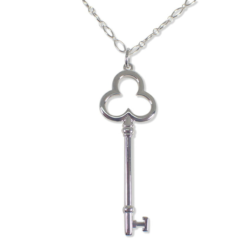 【中古】TIFFANY/ティファニー 925 トレフォイルキー オーバルリンクチェーン ペンダント/ネックレス/j227-3