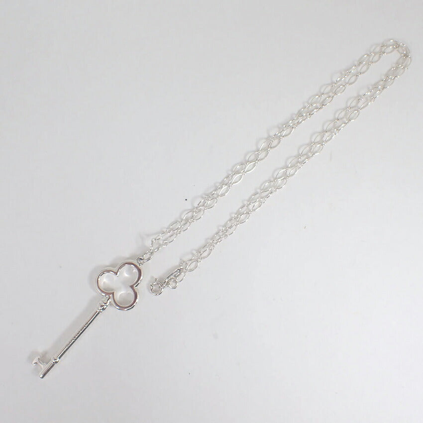 【中古】TIFFANY/ティファニー 925 トレフォイルキー オーバルリンクチェーン ペンダント/ネックレス/j227-3