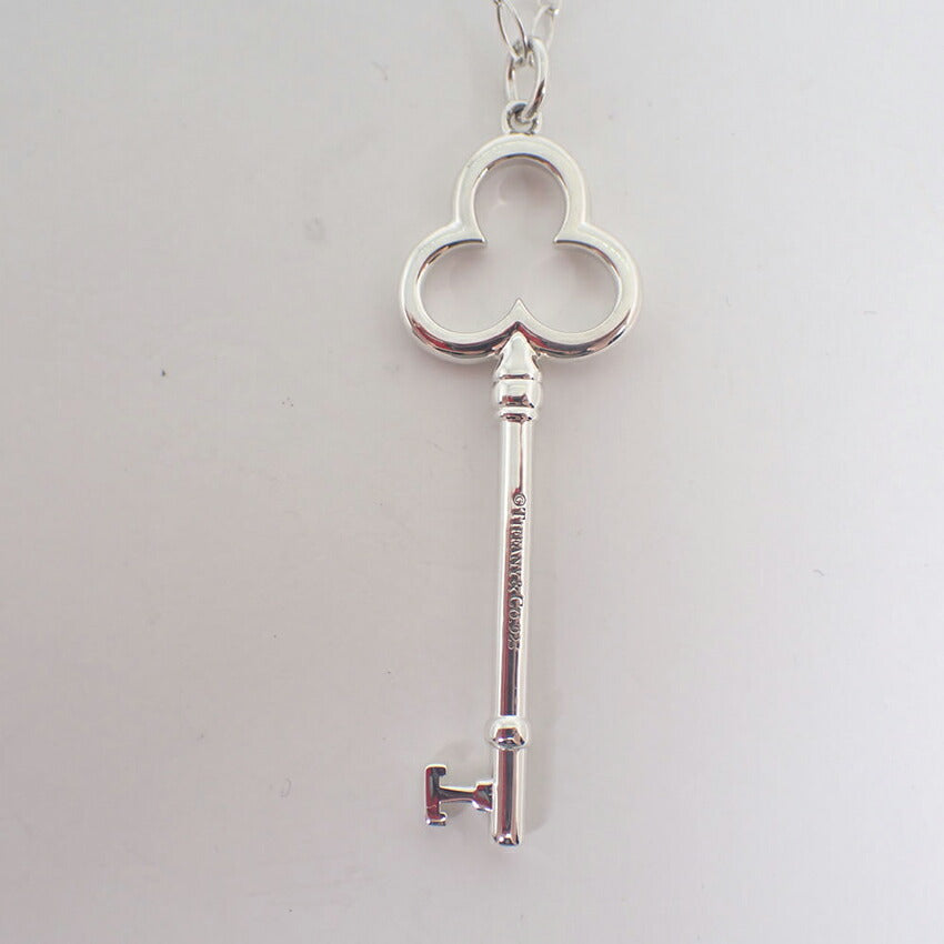 【中古】TIFFANY/ティファニー 925 トレフォイルキー オーバルリンクチェーン ペンダント/ネックレス/j227-3