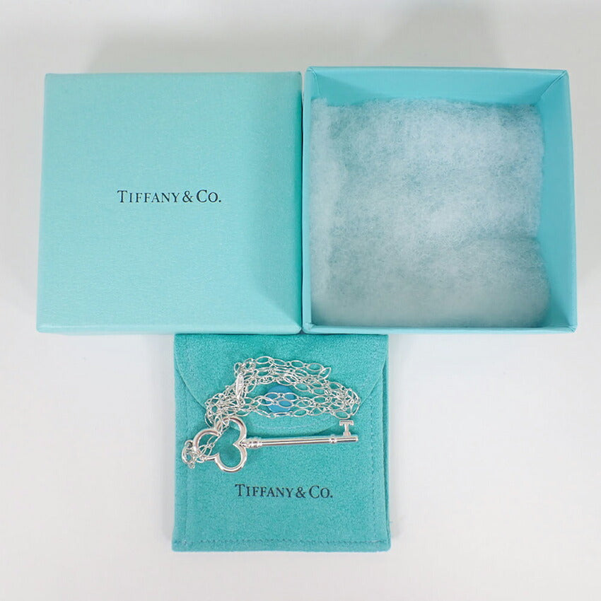 【中古】TIFFANY/ティファニー 925 トレフォイルキー オーバルリンクチェーン ペンダント/ネックレス/j227-3