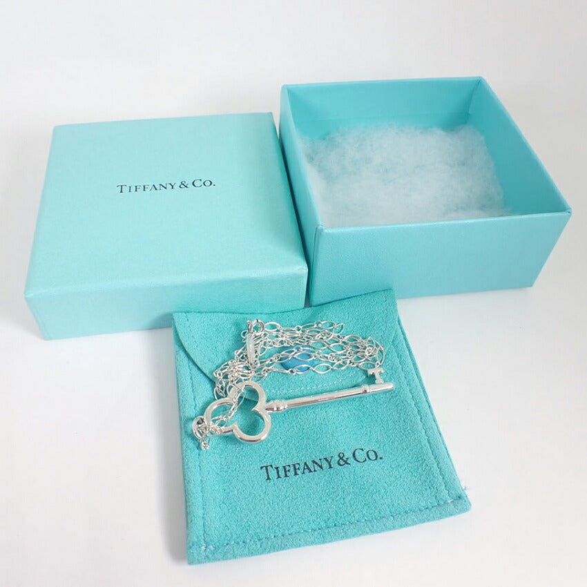 【中古】TIFFANY/ティファニー 925 トレフォイルキー オーバルリンクチェーン ペンダント/ネックレス/j227-3