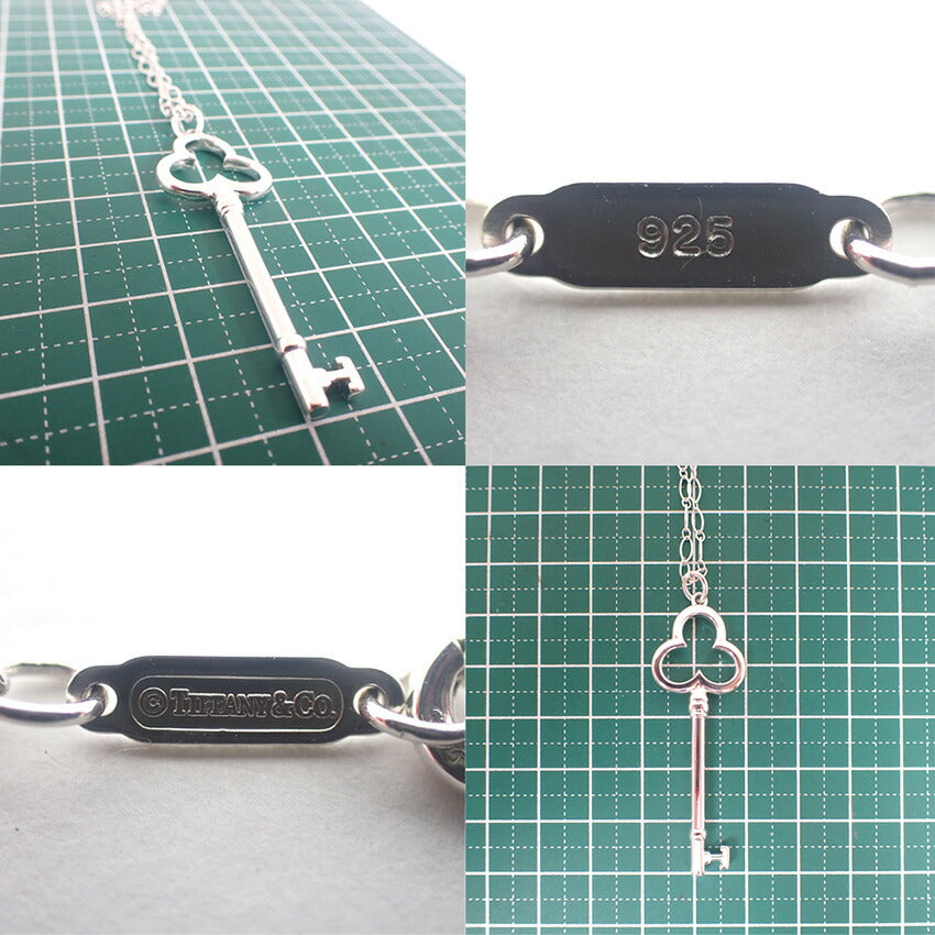 【中古】TIFFANY/ティファニー 925 トレフォイルキー オーバルリンクチェーン ペンダント/ネックレス/j227-3