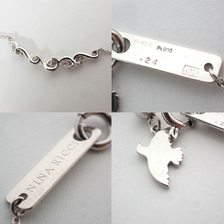 【中古】NINA RICCI/ニナリッチ Pt900/Pt850 ダイヤモンド ペンダント/ネックレス//j229-10