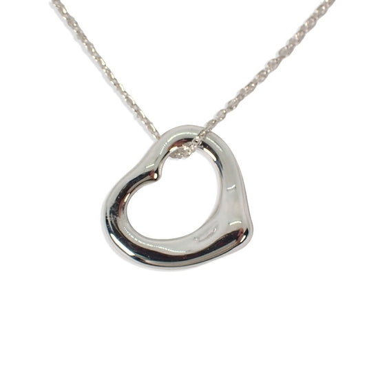 【中古】TIFFANY/ティファニー 925 オープンハート ペンダント/ネックレス/j230-11